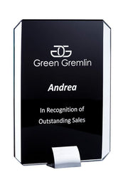 Black Onyx Rectangle Glass Trophy