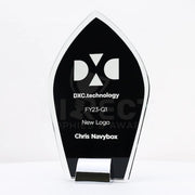 Black Onyx Flame Glass Trophy