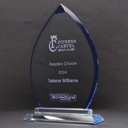 Nuvon Glass Flame Blue Trophy