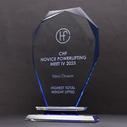 Nuvon Glass Arch Blue Trophy