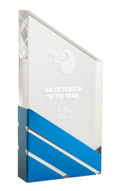 Blueship Metallic Blade Crystal Trophy