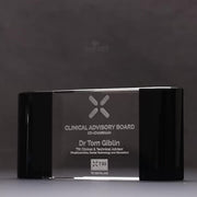 Arcaron Crystal Paperweight Black Trophy