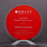 Trega Round Glass Red Trophy