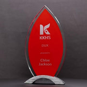 Trega Flame Glass Red Trophy