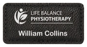 Leatherette Black Name Badge with Magnet