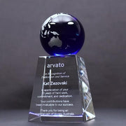 Crystal Blue Globe Trophy