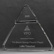 Black Moonstone Triangle Crystal Trophy