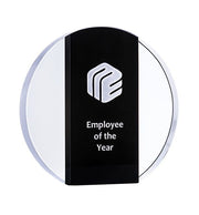 Black Moonstone Circle Crystal Trophy