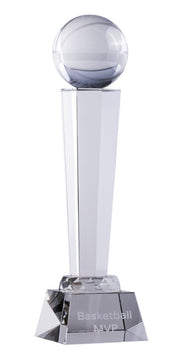 Crystal Tower Basketball Trophy