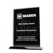 Glass Double Black Trophy