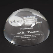 Crystal Paperweight Trophy