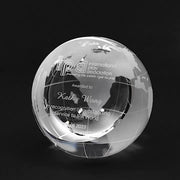 Crystal Globe Paperweight Trophy