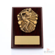 Cosmos Rugby Female Mahogany Plaque