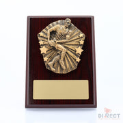 Cosmos Rugby Male Mahogany Plaque