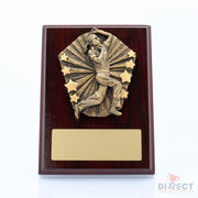 Cosmos Cricket Female Bowler Mahogany Plaque