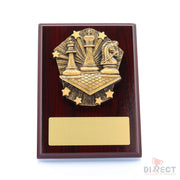 Cosmos Chess Mahogany Plaque