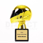 Motorsport Driver Gold Helmet Trophy