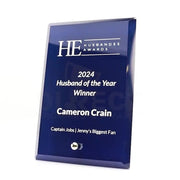 Prime Glass Plaque Blue Trophy
