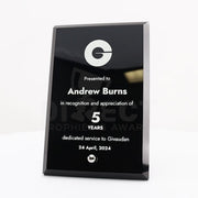 Prime Glass Plaque Black Trophy