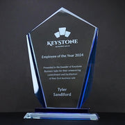 Glass Blue Keystone Trophy