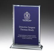 Glass Blue Billboard Trophy