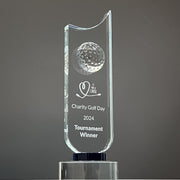Golf Crystal Blue Trophy
