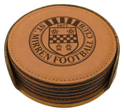 Leatherette Coaster Set Circle of 6