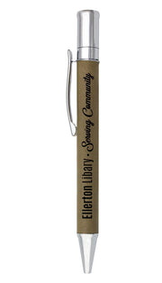 Leatherette Khaki Pen with Chrome Finish