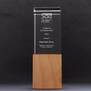 Binomius Crystal Trophy Wood Block