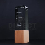 Binomius Crystal Trophy Wood Block