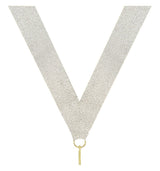 Shiny Silver V Neck Ribbon