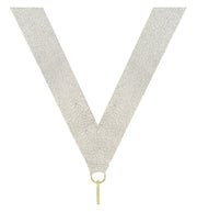Shiny Silver V Neck Ribbon
