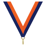 Blue Orange V Neck Ribbon