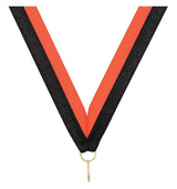 Black Orange V Neck Ribbon