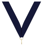Navy Blue V Neck Ribbon
