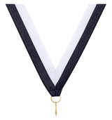Navy White V Neck Ribbon