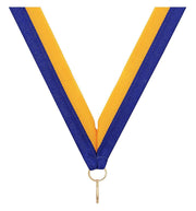 Blue Gold V Neck Ribbon