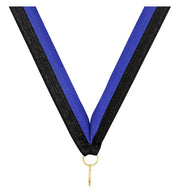 Black Blue V Neck Ribbon