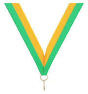 Green Gold V Neck Ribbon