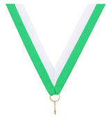 Green White V Neck Ribbon