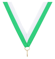 Green White V Neck Ribbon