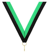 Green Black V Neck Ribbon