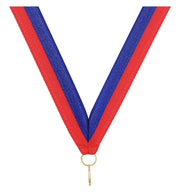 Red Blue V Neck Ribbon