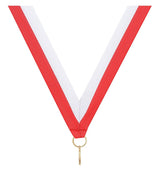 Red White V Neck Ribbon