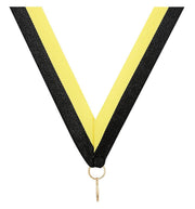 Black Yellow V Neck Ribbon