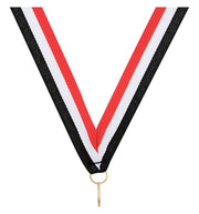 Red White Black V Neck Ribbon