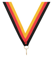 Black Red Gold V Neck Ribbon