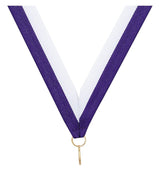 Purple White V Neck Ribbon
