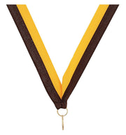 Brown Gold V Neck Ribbon
