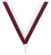 Maroon White V Neck Ribbon